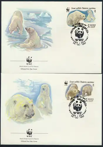 Sowjetunion 5694-5697 Naturschutz Eisbären Set Satz postfrisch FDC+Maximumkarten