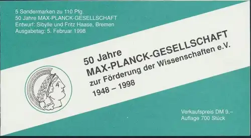 Sammelheftchen Markenheftchen Kiel 1973 SST Max Planck Auflage 700 Stück
