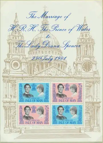 Isle of Man Block 5 Hochzeit von Prinz Charles und Diana Spencer postfrisch