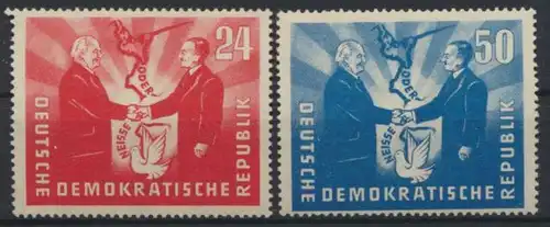 DDR 284-285 deutsch-polnische Freundschaft 1951 postfrisch MNH Kat.-Wert 40,00