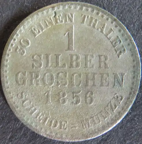 Münze Hessen 1856 - 1 Silbergroschen Gekröntes Löwenwappen s-ss