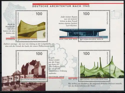 Bund Block 37 Architektur nach 1945 tadellos postfrisch 1997