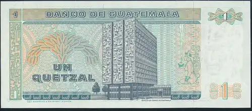 Geldschein Banknote Guatemala 1 Quetzal 1988 P-66 bankfrisch UNC
