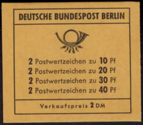 Berlin Markenheftchen 8 a Unfallverhütung 1972 tadellos postfrisch