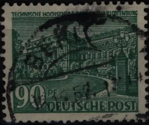 Berlin 56 SM Plattenfehler VIII 90 Pfg Berliner Bauten 1949 gestempelt