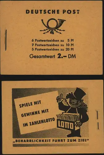 DDR Markenheftchen 3b1 Fünfjahresplan 1961 tadellos postfrisch