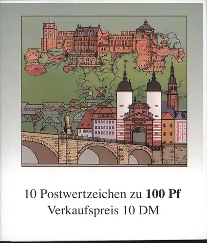 Bundesrepublik Markenheftchen 33 800 Jahre Heidelberg 1996 Luxus postfrisch