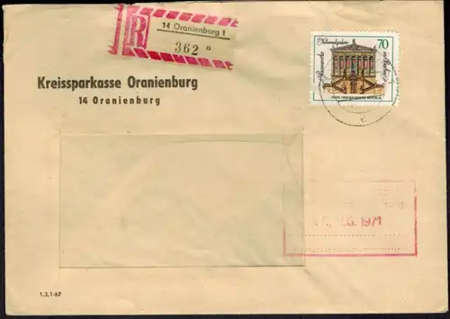 DDR R-Brief 1666 per Einschreiben ab Oranienburg