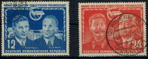 DDR 296-297 Deutsch-Sowjetische Freundschaft sauber gestempelt Kat.-Wert 20,00