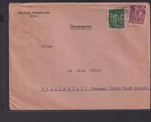 Deutsches Reich Brief Arbeiter Destination Beethoven Schiller Görlitz Curacao