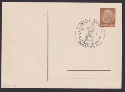 Deutsches Reich Privatganzsache Philatelie Halle Tag der Briefmarke Sammlerschau