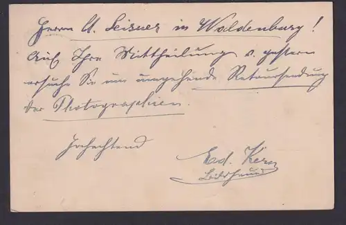 Autograph Autogramm Bildhauer Eduard Kern Schweiz Ambulant Waldenburg Schlesien