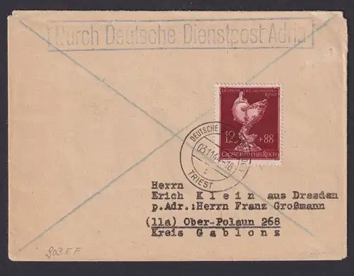 Besetzung Triest Deutsches Reich Brief Dienstpost Triest Ober Polaun Tschechien