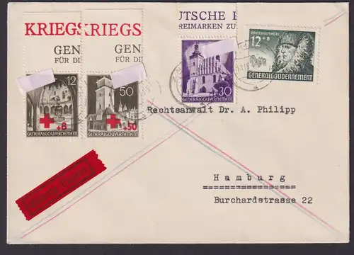Besetzung Polen Generalgouvernement Eilbote Express n. Hamburg 13.04.1941