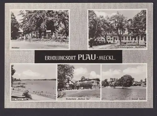 Ansichtskarte Plau Mecklenburg Vorpommern Erholungsheim Kinderheim Berliner Bär