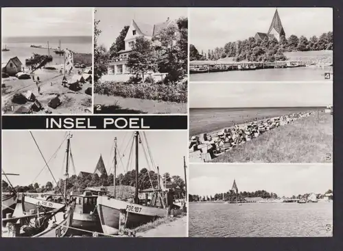 Ansichtskarte Poel Insel Mecklenburg Vorpommern Hafen Strand Segelschiffe