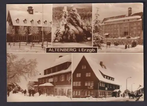 Ansichtskarte Altenberg Sachsen Erzgebirge Winter Schnee Stadtcafe