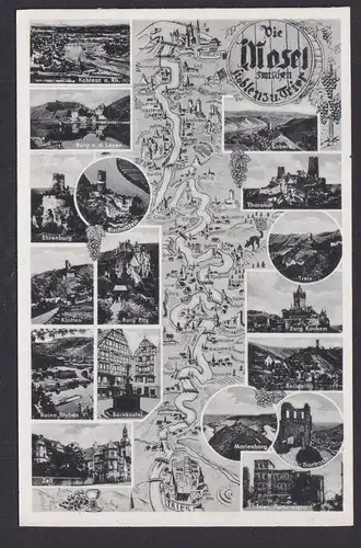Ansichtskarte Mosel Fluss Koblenz bis Trier Rheinland Pfalz