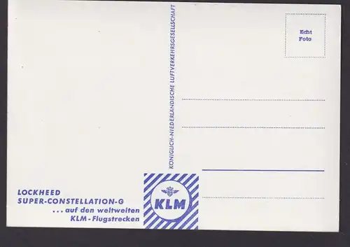 Flugpost airmail Ansichtskarte KLM Flugzeug Super Constellation G Nieferlande