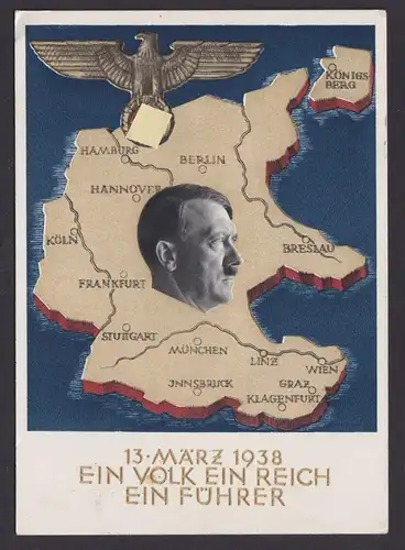 Deutsches Reich München Ganzsache Landkarte Deutsches Reich Ein Volk Ein