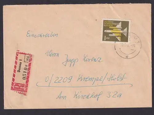 Briefmarken Flugpost Airmail R Brief 1 DM Dessau Krempel Holstein