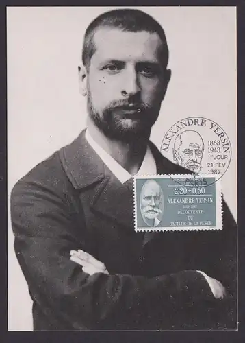 Briefmarken Frankreich 2596 Alexandre Yersin Bakteriologe Medizin Maximumkarte