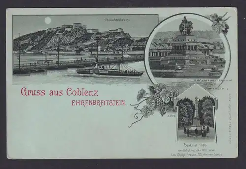 Ansichtskarte Koblenz Rheinland Pfalz Ehrenbreitstein Kaiser Wilhelm Denkmal