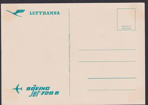 Flugpost Ansichtskarte Lufthansa Boing 720 B Flugzeug