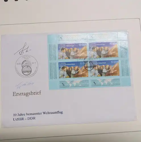 DDR 10 J. Weltraumflug FDC Autogramm Kommandant Valeri Bykowsky + Sigmund Jähn