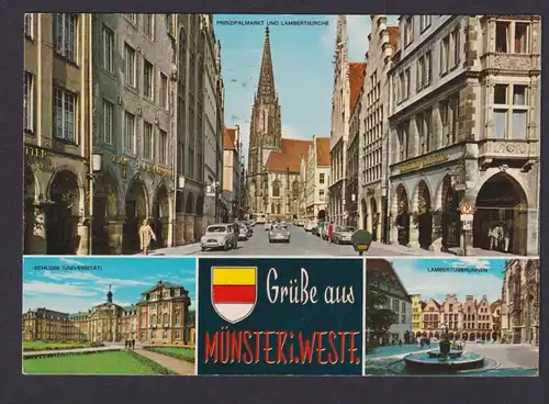 Ansichtskarte Münster Westfalen Prinzipal Markt Lambertus Bunnen Universität