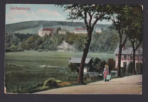 Ansichtskarte Sachsenburg Frankenberg Sachsen Feldpost n. Leisnig