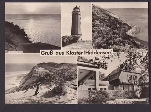 Ansichtskarte Hiddensee Mecklenburg Vorpommern Ostsee Kloster Strand Leuchtturm
