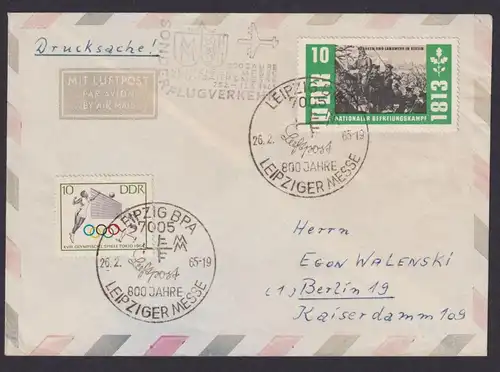 Briefmarken DDR Flugpost Brief SST 800 Jahre Leipziger Messe n Berlin BPA 7005
