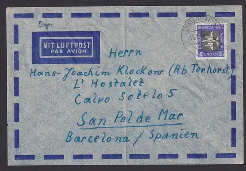 Briefmarken Flugpost air mail DDR Aerogramm Löbau Sachsen Barcelona Spanien