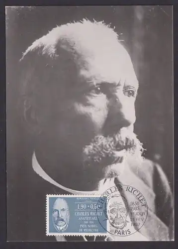 Briefmarken Frankreich 2592 Charles Richet Nobelpreisträger Medizin Maximumkarte