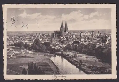 Ansichtskarte Regensburg Bayern Totalansicht