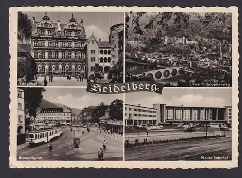 Ansichtskarte Heidelberg Baden Württemberg Philosophenweg Schloßhof Bismarck