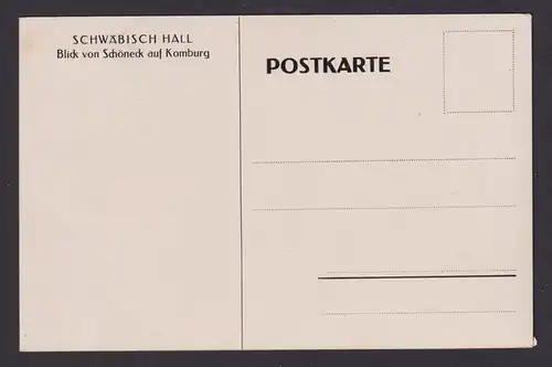Ansichtskarte Künstlerkarte Sign. G.Schlipf Schwäbisch Hall Bayern Komburg