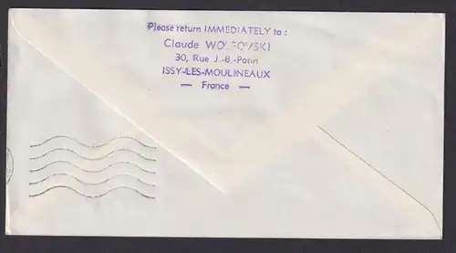 Flugpost Brief Frankreich PLM Avion Erstflug Jetliner DC 8 UAT Paris Abijan