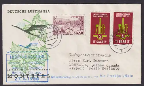 Flugpost Brief Air Mail Saarlnad Lufthansa LH 432 Hamburg Frankfurt Manchester