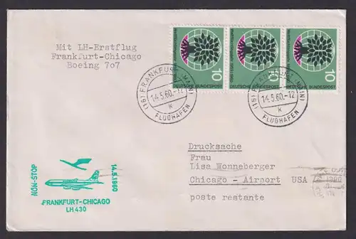 Flugpost Brief Air Mail Bund MEF 326 Lufthansa Erstflug Boeing 707 Frankfurt