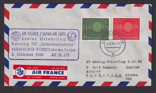 Flugpost Brief Air Mail Air France Boeing 707 Intercontinental Hamburg Tokio