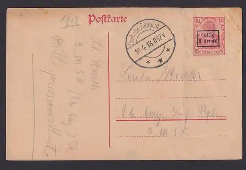 Briefmarken Besetzung Etappengebiet 9. Armee Ganzsache P 1 Rumänien Feldpost