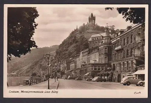 Ansichtskarte Cochem Rheinland Pfalz Moselpromenade Burg Union Hotel