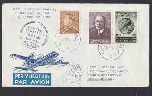 Flugpost Brief Air Mail Belgien Sabena Erstflug Brüssel Belgien Berlin