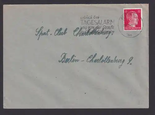 Berlin Deutsches Reich Drittes Reich Brief SST Auch bei Tagesalarm weg von der