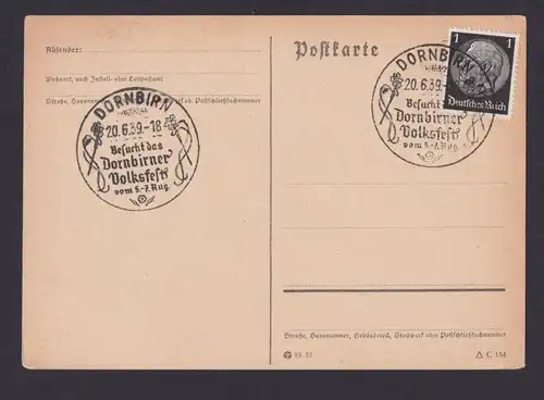 Ostmark Dornbirn Österreich Deutsches Reich Drittes Reich Brief Anlass SST