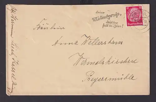 Kassel Hessen Deutsches Reich Drittes Reich Brief SST n. Wermelskirchen