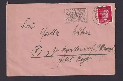 Berlin Deutsches Reich Drittes Reich Brief SST Jagdflieger Das Gebot der