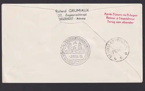 Flugpost Brief Air Mail Sabena toller Umschlag Weltkugel Globus Brüssel